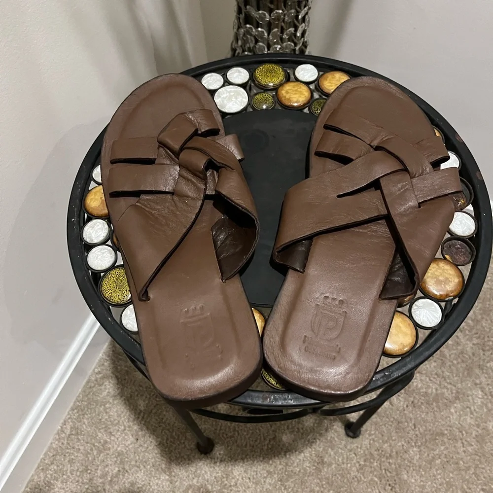 Genuine Handmade Men's  Sandals Brown Size 8 - Picture 5 of 10